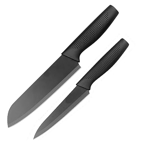 2 pcs kitchen knife chef knife with sharp blade and ergonomic handy handle fine edge for precision cutting black