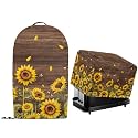 2 Pcs Kitchen Small Appliance Dust Cover with Drawstring Hem Stand Mixer Food Processor Blender and Toaster Oven Bread Maker Machine Covers Sunflower Wood Grains
