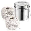 2 Pcs Kitchen Twine with Stainless Steel Dispenser Butcher Twine, White