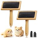 2 Pcs Large 6.1" x 4.8"Wooden Hand Wool Carders for Needle Felting