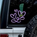 (2 Pcs Lavender Purple 8.2'' x 7.0'') - No Background - Waterproof of 3 Hearts Silhouette Sticker Decal for Laptops, Water Bottles, Cars, Trucks, Wall Ideal Gift - 925VER1K15324LA