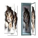2 Pcs Locker Magnetic Wallpaper Adorable Cat Poking Torn Paper Big Eyes Soft Paws 12" x 36" Wall Magnetic Sticker Removable Locker Accessories Decor Easy Install for Office School