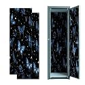 2 Pcs Locker Magnetic Wallpaper Blue Butterflies Floral Stars Black 12" x 36" Wall Magnetic Sticker Removable Locker Accessories Decor Easy Install for Office School