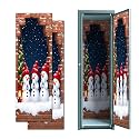 2 Pcs Locker Magnetic Wallpaper Cute Snowmen Red Hats Lantern Winter Night Scene 12" x 36" Wall Magnetic Sticker Removable Locker Accessories Decor Easy Install for Office School