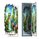2 Pcs Locker Magnetic Wallpaper Dinosaur Jungle Adventure T Rex Triceratops Brachiosaurus 12" x 36" Wall Magnetic Sticker Removable Locker Accessories Decor Easy Install for Office School