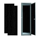 2 Pcs Locker Magnetic Wallpaper Elegant Black Damask Intricate Floral Design 12" x 36" Wall Magnetic Sticker Removable Locker Accessories Decor Easy Install for Office School