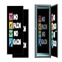 2 Pcs Locker Magnetic Wallpaper Motivational Workout Positive Canvas Exercise Classroom 12" x 36" Wall Magnetic Sticker Removable Locker Accessories Decor Easy Install for Office School