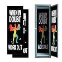 2 Pcs Locker Magnetic Wallpaper Motivational Workout Positive Canvas Art Exercise Classroom 12" x 36" Wall Magnetic Sticker Removable Locker Accessories Decor Easy Install for Office School