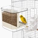 2 Pcs No Mess Automatic Bird Feeder Water Dispenser Set, Bird Cage Feeder and Parakeet Water Dispenser for Small Medium Birds Like Budgies Cockatiels Lovebirds Canaries