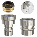 2 PCS Metal Portable Dishwasher Faucet Adapter with Aerator, Brushed Nickel