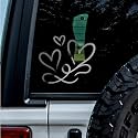 (2 Pcs Metallic Silver 12.9'' x 11.0'') - No Background - Waterproof of 3 Hearts Silhouette Sticker Decal for Laptops, Water Bottles, Cars, Trucks, Wall Ideal Gift - 925VER1K15326SI