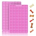 2 PCS Mini Silicone Molds, 212 Cavity Non-Stick Silicone Molds for Baking Biscuits, Cookie, Candy, Chocolate, Jelly Pet Treats Mold (Mini Dog Bone)