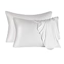 2 Pcs Mulberry Silk Pillowcase for Hair and Skin,Cooling Silk Pillow Case with Hidden Zipper,Allergen Proof Dual Sides Soft Breathable Smooth Silk Pillow Cover for Women(Queen-2PCS,White)