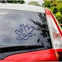 (2 Pcs Navy Blue 5.6'' x 4.8'') - No Background - Waterproof of 3 Hearts Silhouette Sticker Decal for Laptops, Water Bottles, Cars, Trucks, Wall Ideal Gift - 925VER1K15322AB