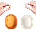 2 PCS NE76 Sleep Earbuds, Ultra-Mini Side Sleeper Earbuds 3g with ENC Mic, AI Translation Earbuds Real Time, 150-Language Translator, Wireless Headphones for Travel &amp; Busines(Orange+Beige, 2)