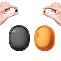 2 PCS NE76 Sleep Earbuds, Ultra-Mini Side Sleeper Earbuds 3g with ENC Mic, AI Translation Earbuds Real Time, 150-Language Translator, Wireless Headphones for Travel &amp; Busines(Black+Orange, 2)