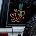 (2 Pcs Nut Brown 4.5'' x 3.8'') - No Background - Waterproof of 3 Hearts Silhouette Sticker Decal for Laptops, Water Bottles, Cars, Trucks, Wall Ideal Gift - 925VER1K15321NB