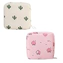 2 Pcs Period Pouch Sanitary Napkin Storage Bag Portable Tampon Storage Bag for Panty Liners Tampons Menstrual Cups Pouches Sanitary Pads Organizer
