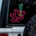 (2 Pcs Pink 4.5'' x 3.8'') - No Background - Waterproof of 3 Hearts Silhouette Sticker Decal for Laptops, Water Bottles, Cars, Trucks, Wall Ideal Gift - 925VER1K15321PI