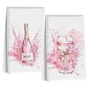2 Pcs Pink Wine Kitchen Towels, Coquette Pink Reusable Dish Towels