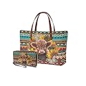 2 PCS Purse and Wallet Set for Women, Lightweight Large Top Handle Purse with PU Wallet for Work Party Shopping