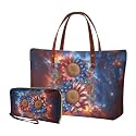 2 PCS Purse and Wallet Set for Women, Lightweight Large Top Handle Purse with PU Wallet for Work Party Shopping