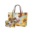2 PCS Purse and Wallet Set for Women, Lightweight Large Top Handle Purse with PU Wallet for Work Party Shopping