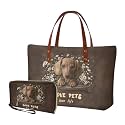 2 PCS Purse and Wallet Set for Women, Lightweight Large Top Handle Purse with PU Wallet for Work Party Shopping
