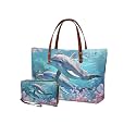 2 PCS Purse and Wallet Set for Women, Lightweight Large Top Handle Purse with PU Wallet for Work Party Shopping
