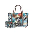 2 PCS Purse and Wallet Set for Women, Lightweight Large Top Handle Purse with PU Wallet for Work Party Shopping