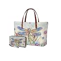 2 PCS Purse and Wallet Set for Women, Lightweight Large Top Handle Purse with PU Wallet for Work Party Shopping