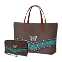 2 PCS Purse and Wallet Set for Women, Lightweight Large Top Handle Purse with PU Wallet for Work Party Shopping