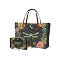 2 PCS Purse and Wallet Set for Women, Lightweight Large Top Handle Purse with PU Wallet for Work Party Shopping