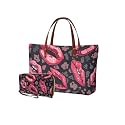 2 PCS Purse and Wallet Set for Women, Lightweight Large Top Handle Purse with PU Wallet for Work Party Shopping
