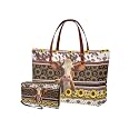 2 PCS Purse and Wallet Set for Women, Lightweight Large Top Handle Purse with PU Wallet for Work Party Shopping