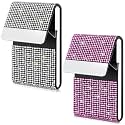 2 Pcs Rhinestone Business Card Holder for Purse, with Magnetic Closure