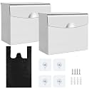 2 Pcs Sanitary Napkin Disposal Receptacle Stainless Steel Napkin Receptacle Tampon Disposal Bin with 100 Disposal Bags Wall Mounted Waste Tampon Holder Feminine Hygiene Disposal Container