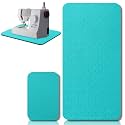 2 Pcs Sewing Machine Muffling Mat Pedal Sewing Mat Reduce Vibrations Noise No Slip Machine Accessories for Quilting(17'' X 36'' and 9'' X 14'',Blue, Black)