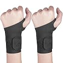 2 Pcs Ultra-Thin Wrist Brace Support for Carpal Tunnel, Pain Relief, Arthritis, Tendonitis, Elastic Wrist Wraps Right and Left Hands - Compression and Support for Fitness Enthusiasts (All Black)