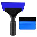 Yourkar 2 PCS Window Tint Kit Tools, Professional Vinyl Wrap Kit with Plastic Squeegee &amp; Felt Squeegee, Universal Privacy Film Installation Tint Tools for Vehicle Glass Home (Blue)