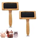 2 Pcs Wool Carders,Hand Carders for Wool,Craft Wool Needle Felting Tools with Solid Wood Handle,Slicker Brush for Dogs,Carding Brushes for Needle Felting Wool