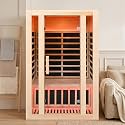 2 Person Infrared Sauna with Bluetooth, 1760W 120V Low EMF with Control Panel Home Indoor Dry Sauna Room for Gym &amp; Spa, Canadian Hemlock