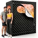 2 Person Portable Sauna for Home, Upgraded Extra Large Personal Steam Sauna Box with 2 Steamer, 2 Folding Chair, 71”x 49”x 36”, Full Body Steam Tent at Home Sauna for Relaxation Spa, Black
