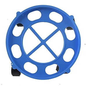 vishva blue colour durable plastic gas cylinder trolley with wheels  gas trolly  lpg cylinder stand -blue 1 piece