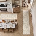 2 Piece Beige Neutral Kitchen Rug Set