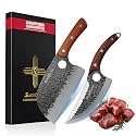 2 Piece Butcher Knife Set Serbian Chef &amp; Viking Knives Kitchen Knife Set