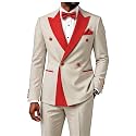 2 Piece Double Breasted Suit for Men Blazer Pants Tuxedo for Wedding Prom