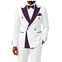 2 Piece Double Breasted Suit for Men Blazer Pants Tuxedo for Wedding Prom