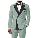 2 Piece Double Breasted Suit for Men Blazer Pants Tuxedo for Wedding Prom