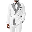 2 Piece Double Breasted Suit for Men Blazer Pants Tuxedo for Wedding Prom